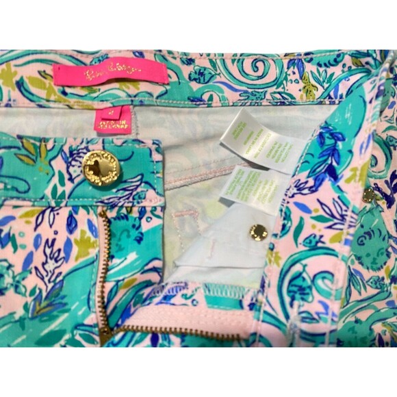 Lilly Pulitzer Women's South Ocean Skinny Pant Monkey Sea Melon Fig Size 4 NWOT - Picture 8 of 12